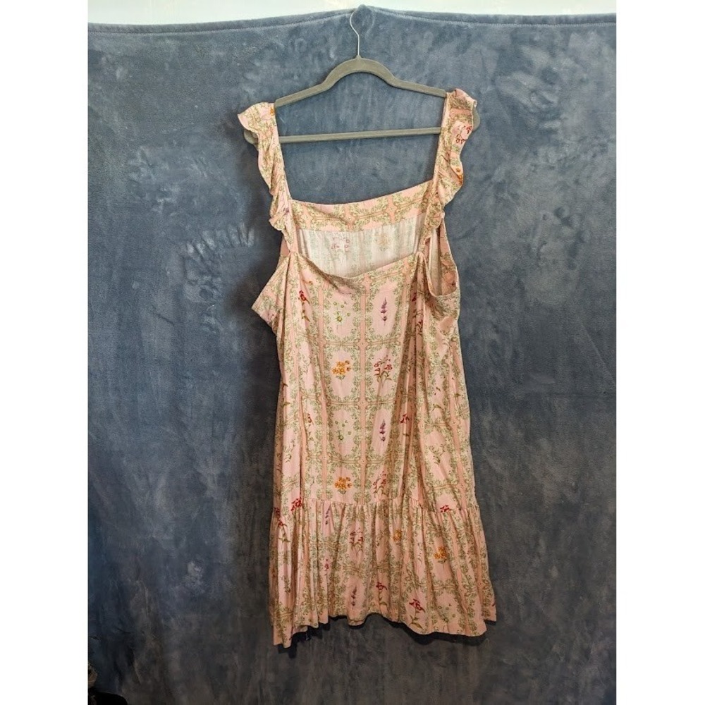 AguaBendita Target Mini Dress 3X Floral Tile Dainty Blush Pink Flutter Sleeve - Picture 9 of 16